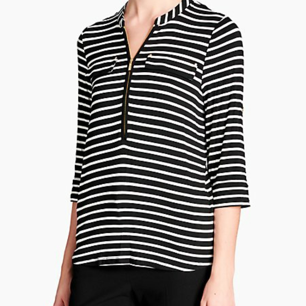 Calvin Klein striped 3/4 sleeved shirt